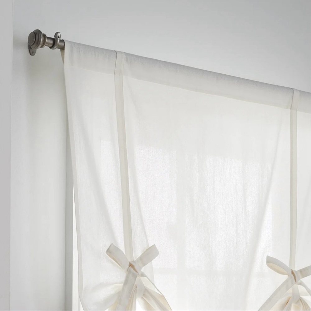 Drop Cloth Tie-Up Rod Pocket Farmhouse Shades- never used- non smoking home